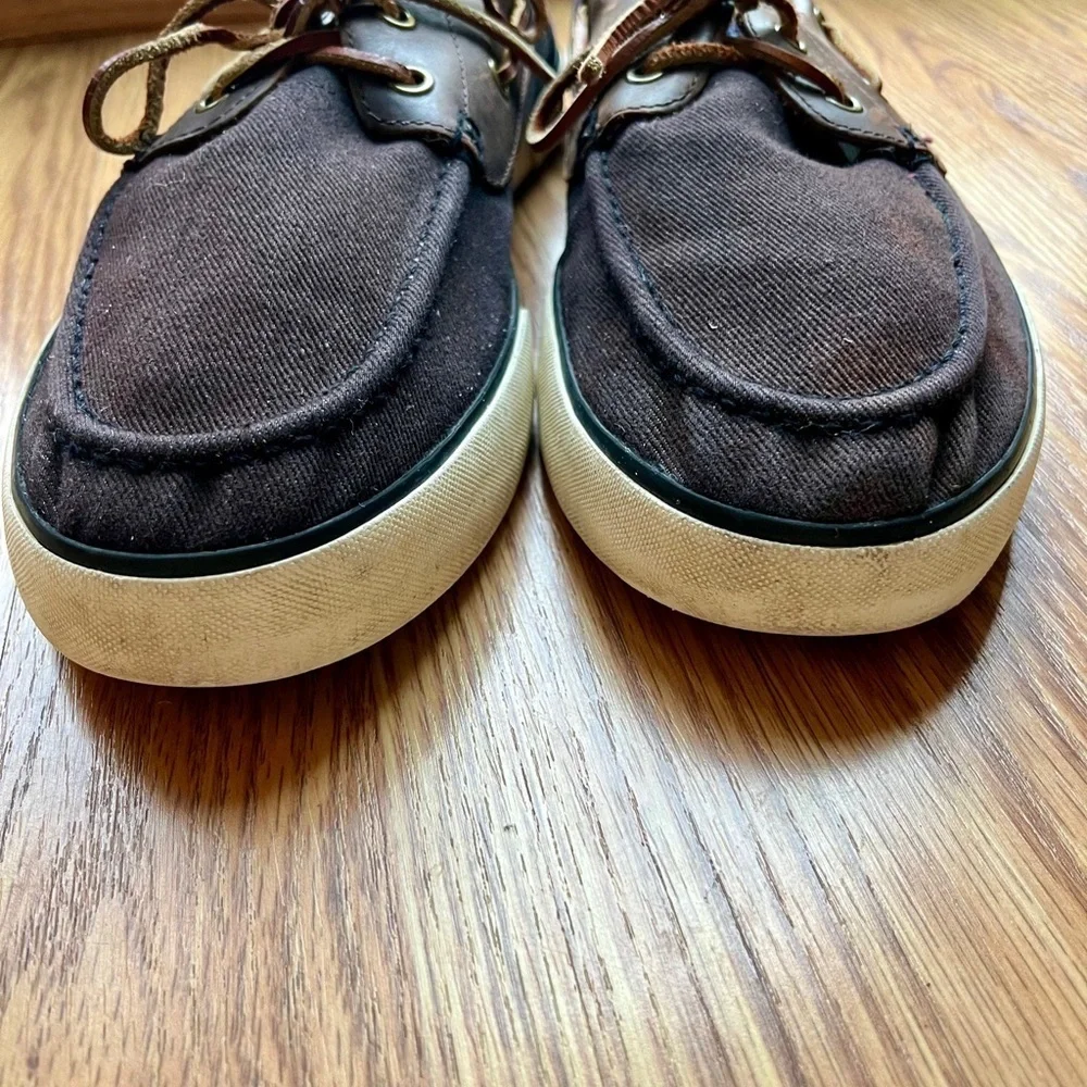Ralph Lauren Polo Rylander boat shoes canvas/leather mens size 11.5 D